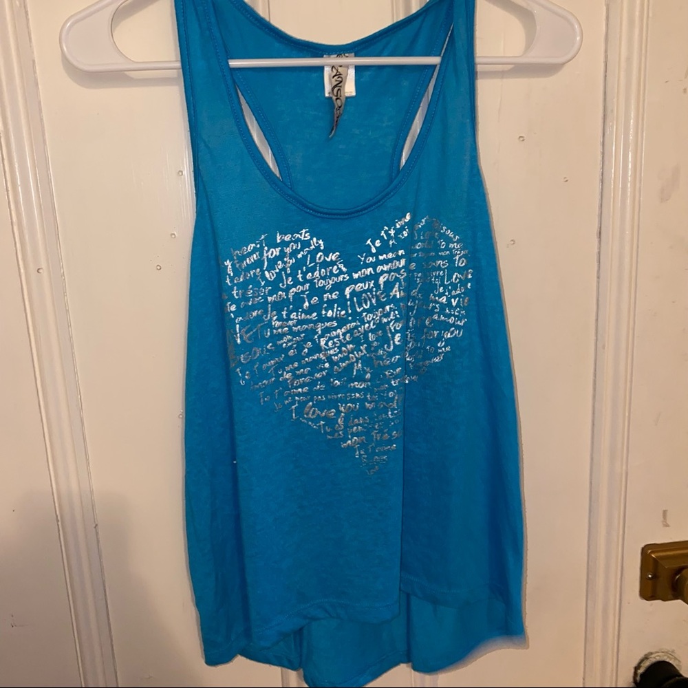 'Love' Blue Racerback - Picture 1 of 4